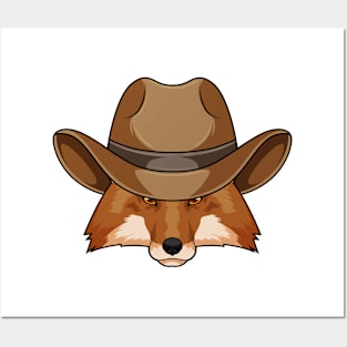 Fox as Cowboy with Hat Posters and Art